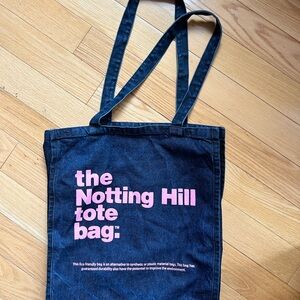 Notting Hill Tote Bag -Large- Dark Blue with Pink Print